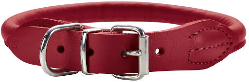 Hunter ошейник кожаный Round&Soft Elk 33 - 37 см., Красный