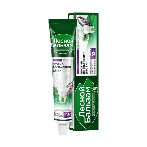 Зубная паста ЛЕСНОЙ БАЛЬЗАМ с экстрактом шалфея и алоэ-вера 75мл