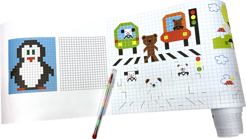 

Плакат-раскраска Happy Line Занимательный рулончик Рисуем по клеточкам