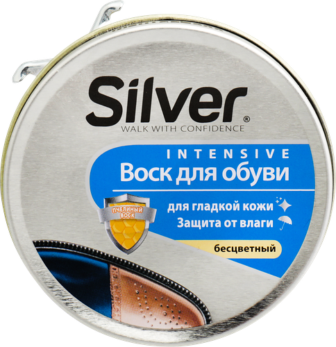 Воск для обуви SILVER бесцветный, 50мл