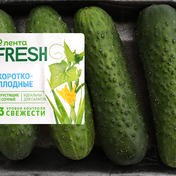 Огурцы короткоплодные ЛЕНТА FRESH колючие, 450г