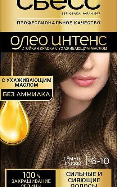 Крем-краска для волос Сьесс Олео Интенс без аммиака 6-10 Темно-русый 115мл