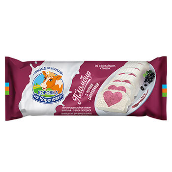 Мороженое пломбир Коровка из Кореновки с чёрной смородиной 15%