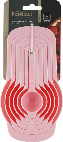 Набор мерных ложек HOMECLUB пластик Арт. US-1M, 6шт