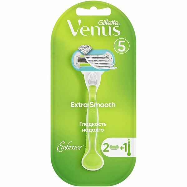 Бритвенный станок Venus Embrace женский 5 лезвий, 2 кассеты