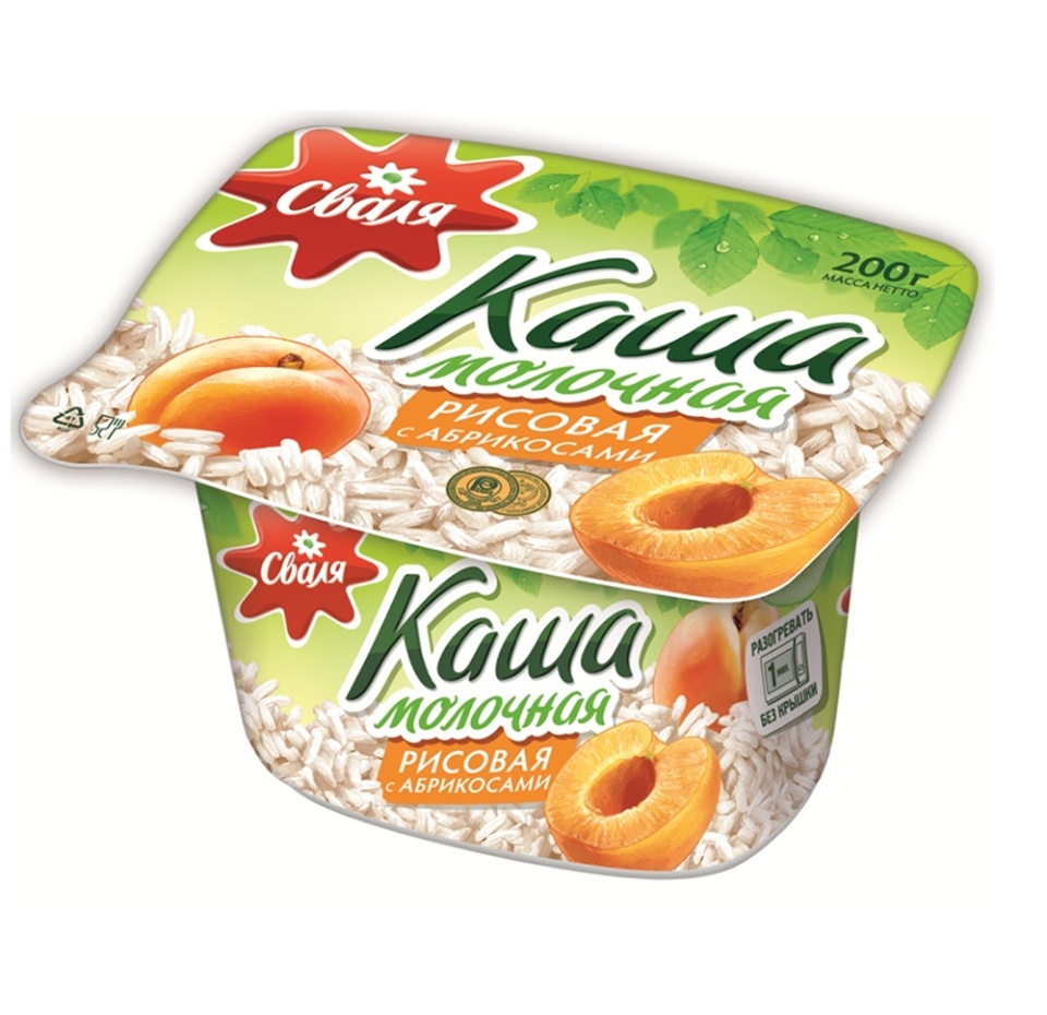 

Каша молочная рисовая Сваля с абрикосами 6% 200 г