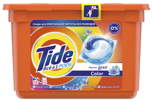 

Капсулы для стирки Tide Go Pods аромат Lenor, 15шт