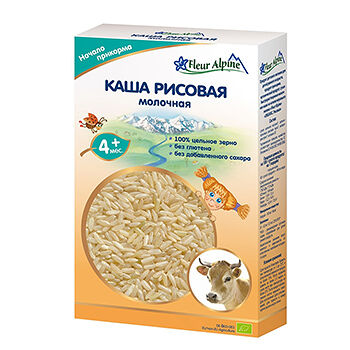 Каша рисовая молочная с 4 месяцев, Fleur Alpine