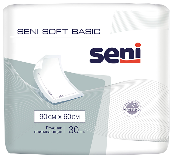 Пеленки впитывающие Seni Soft Basic 90 x 60 см 30 шт