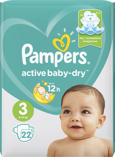 

Подгузники Pampers Active Baby-Dry размер 3-М 6-10 кг 22 шт.