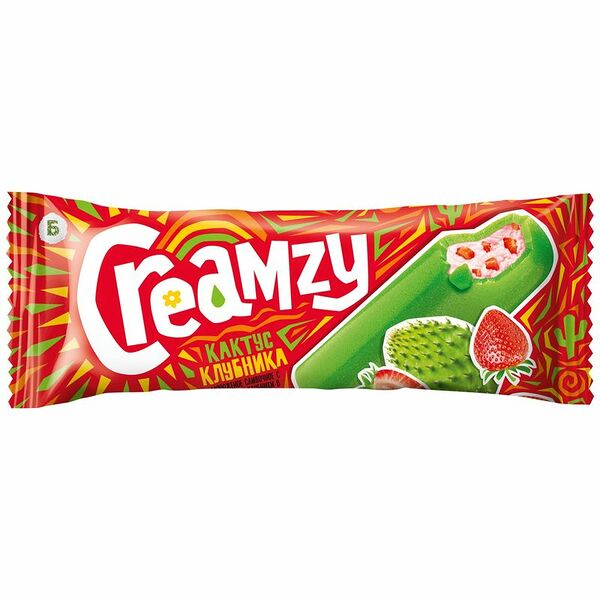 Мороженое сливочное Creamzy Кактус клубника 10%