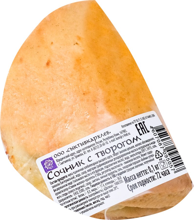 

Сочник Сыктывкар Хлеб с творогом 100 г