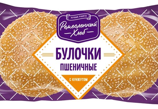 Булочки Ремесленный Хлеб Оригинальные пшеничные с кунжутом, 140г
