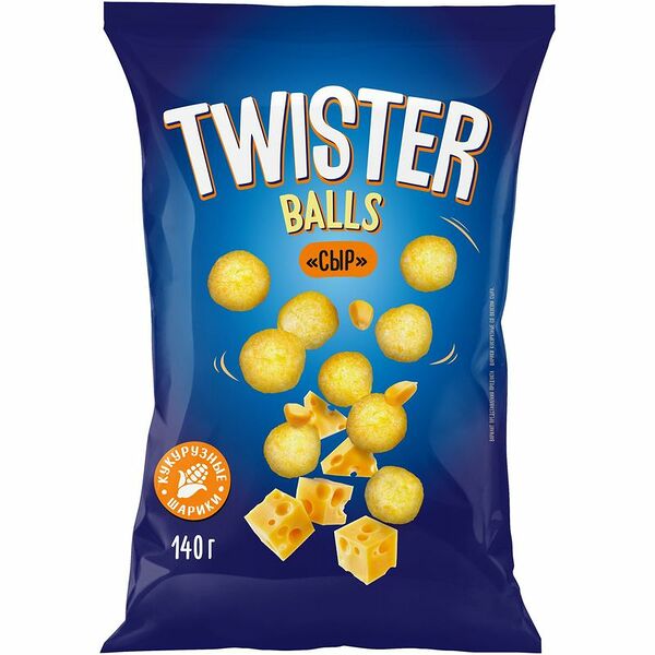 Шарики кукурузные Twister со вкусом сыра, 140г