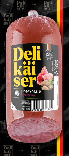 

Сервелат Delikaiser Ореховый варено-копченый 400 г