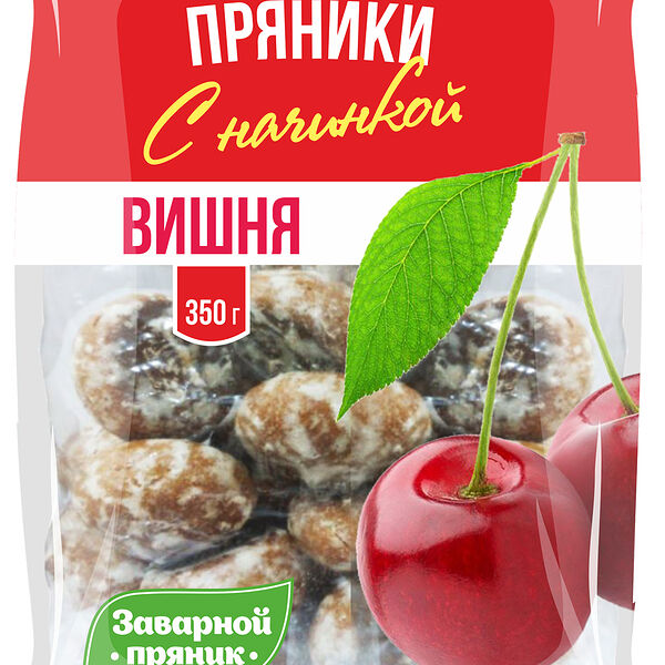 Пряники БКК заварные глазированные с вишневой начинкой