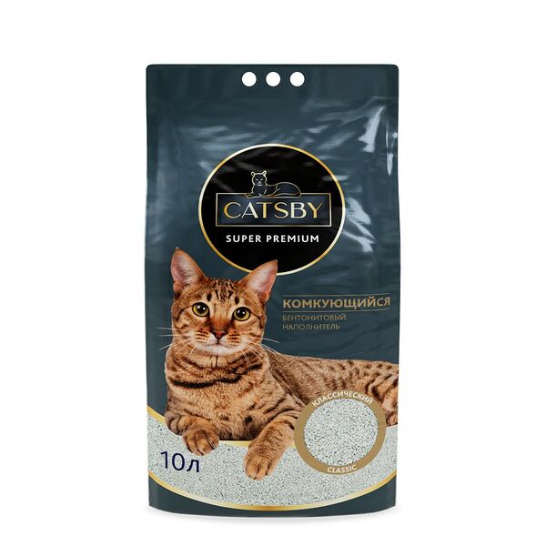 Наполнитель для кошачьего туалета CATSBY Classic комкующийся минеральный 10л