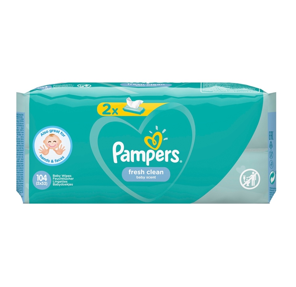 

Салфетки влажные детские Pampers Fresh Clean 104 шт