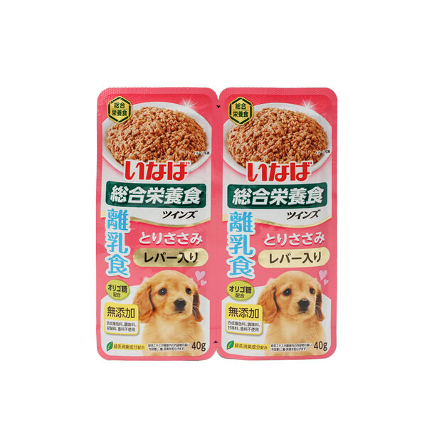 Twins Корм INABA CIAO влажный для щенков, куриное филе с печенью в желе, 80 гр.