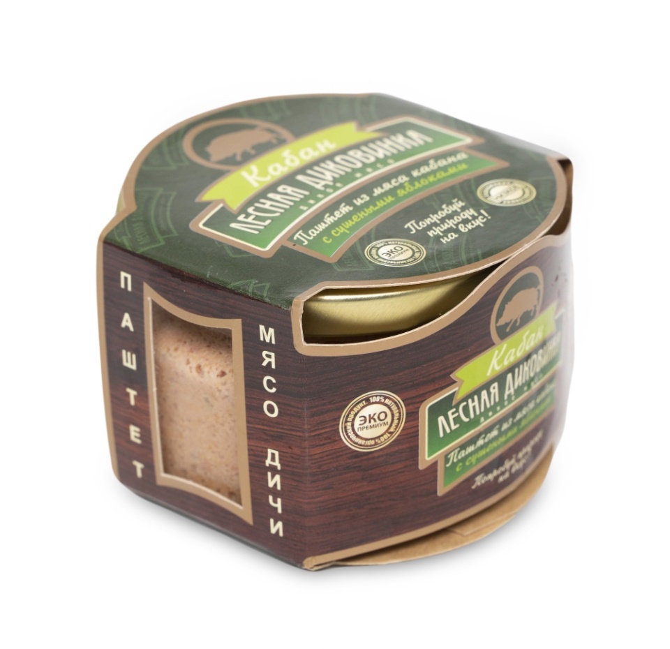 

Паштет из мяса кабана с сушёными яблоками, «Лесная диковинка», 200 г, Россия