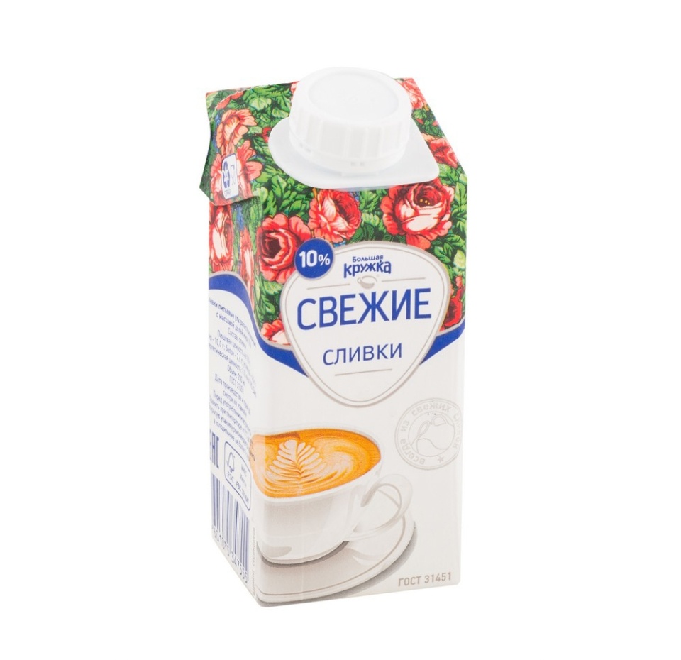 

Сливки Свежее завтра ультрапастеризованные 10%, 200 г