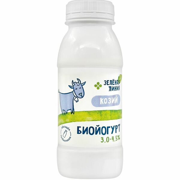 Биойогурт из козьего молока 3%-4.5% Зелёная Линия, 230г