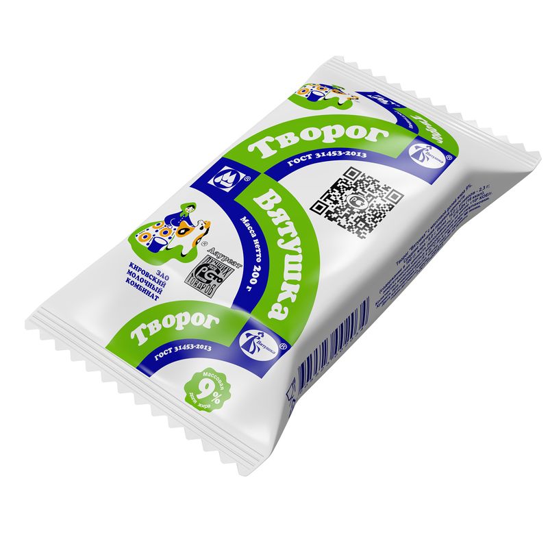 

Творог Вятушка 9% 200 г