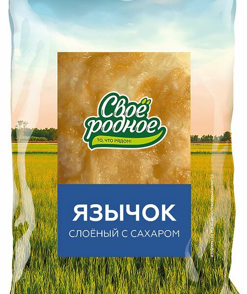 Язычок Свое родное слоеный с сахаром в упаковке 50г