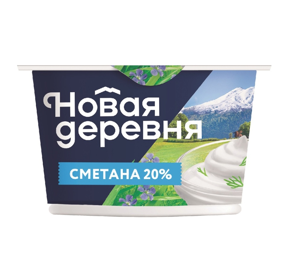 

Сметана 20%, «Новая деревня», 200 г, Россия, БЗМЖ