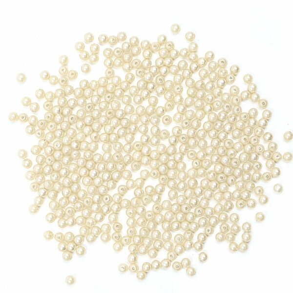 Бусины круглые, пластик, 5мм, 25гр(003 NL телесный)