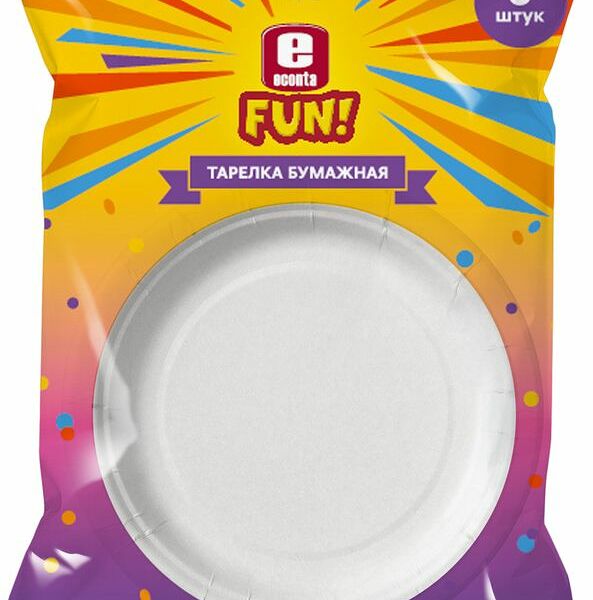 Тарелка Econta одноразового использования для пищевых продуктов из картона 6х180мм