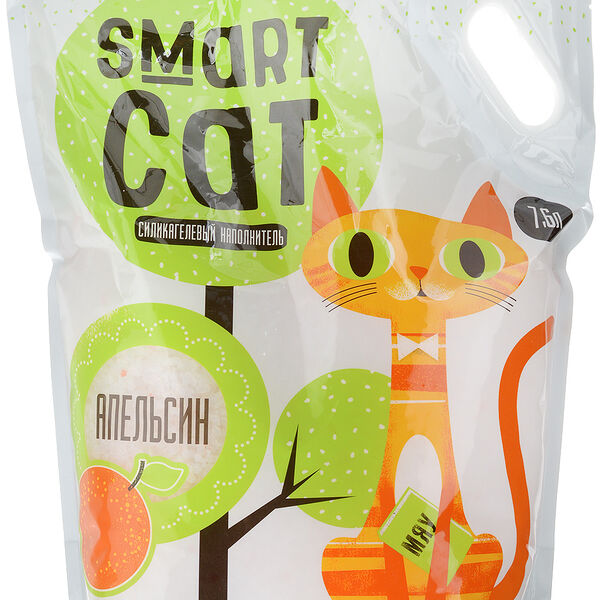 Наполнитель силикагелевый Smart Cat впитывающий с ароматом апельсина