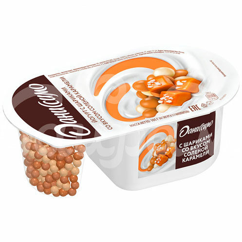 Йогурт Даниссимо Фантазия 6.9% 105гр Соленая карам Хруст шар пл/ст