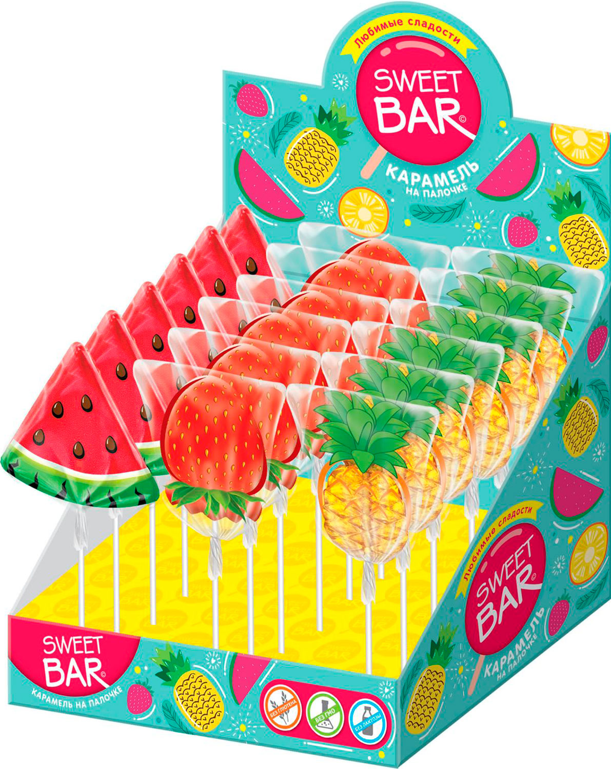 

Карамель на палочке Sweet Bar Микс фруктов вкус в ассортименте 1 шт
