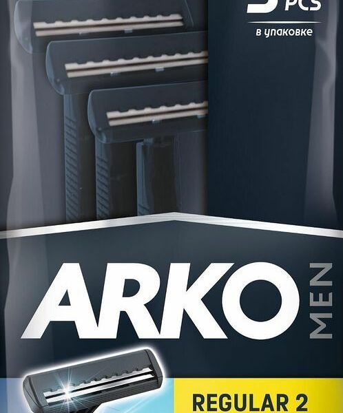 Бритвенный станок Arko Men Regular 2 одноразовый 2 лезвия, 3 шт