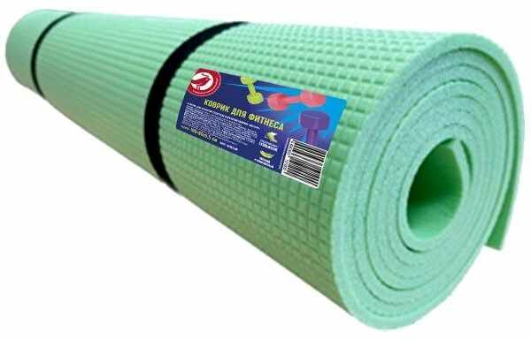 Коврик для фитнеса Ашан Красная птица зеленый, 180х60 см