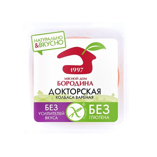 Колбаса варёная Докторская Мясной Дом Бородина нарезка 190 г