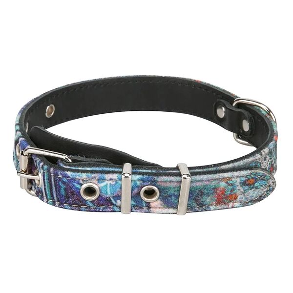 Ошейник для собак Мозаика, черно-синий, 20 мм
