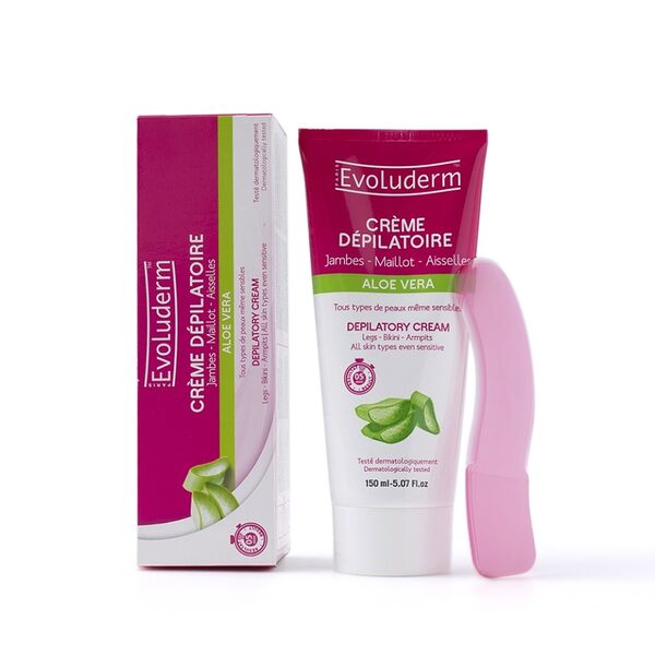 Крем для депиляции Evoluderm с алоэ вера для всех типов кожи 150мл, Франция