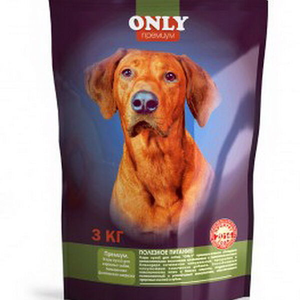 Корм сухой Only для взрослых собак повышенная физ нагрузка 3кг