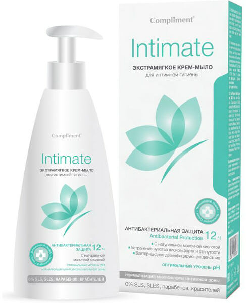 Крем-мыло для интимной гигиены экстра мягкое Compliment антибактериальная защита 12 ч