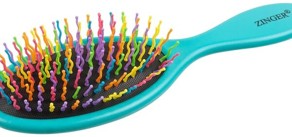 Расческа Zinger массажная зубья-волна цветная