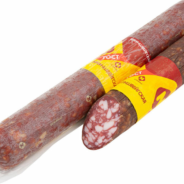 Колбаса сырокопченая Брауншвейгская ТМ Останкино