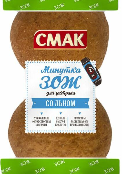 Булочки Смак Минутка ЗОЖ со льном 80г