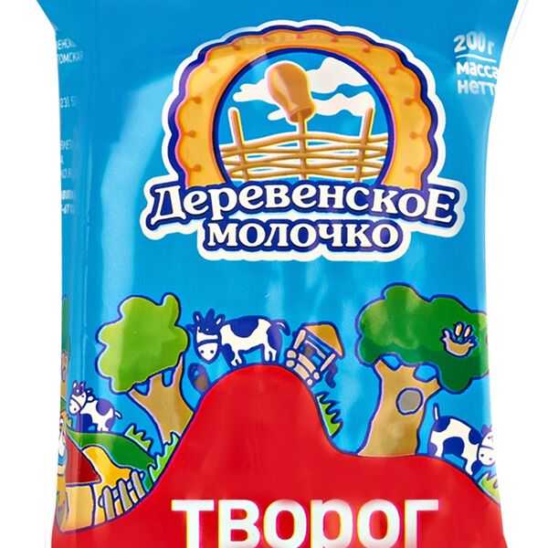 Творог Деревенское молочко 9%, БЗМЖ