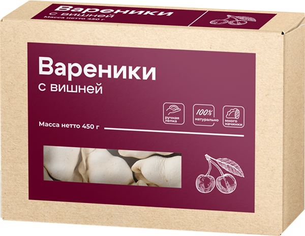 Вареники Чистый Состав с вишней, 450 г