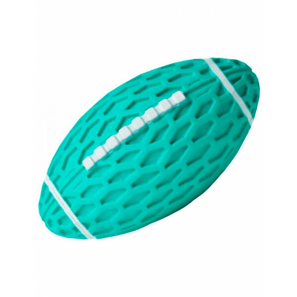 Мяч регби Homepet Silver series для собак с пищалкой 14,5см*8,2см*7,9см каучук бирюзовый