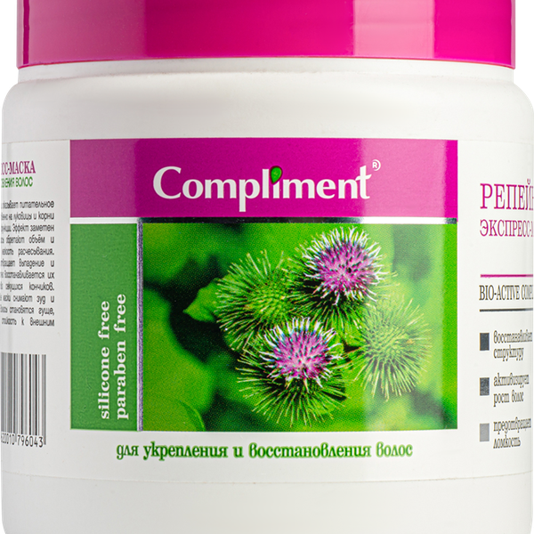 Экспресс-маска для волос COMPLIMENT Репейная для укрепления и восстановления, 500мл