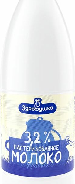 Молоко Здравушка 3.2% 930мл