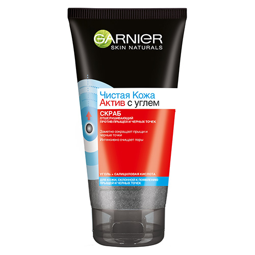 

Скраб для лица Garnier Skin Naturals Чистая кожа актив Отшелушивающий 150 мл